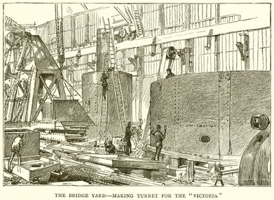 Il cantiere del ponte - Costruzione della torretta per la Victoria da English School