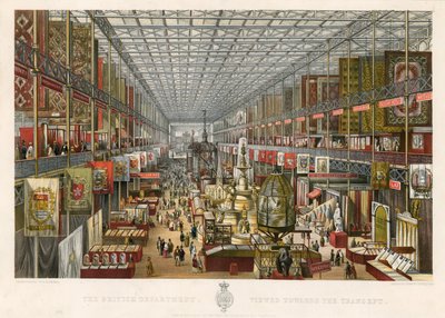 Il Dipartimento Britannico, Vista verso il Transetto, Grande Esposizione, 1851 da English School