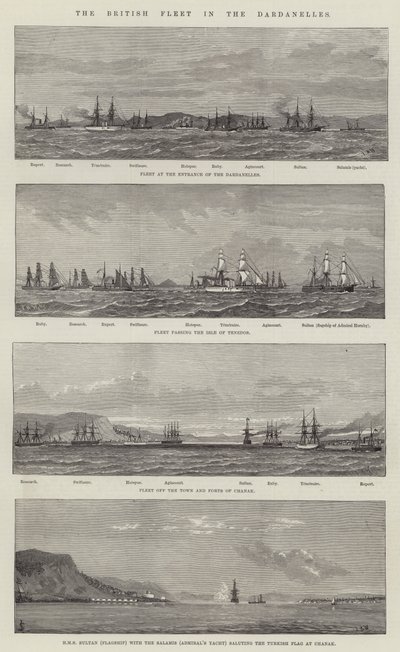 La flotta britannica nei Dardanelli da English School