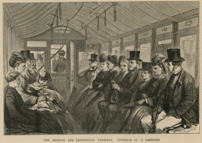 La tramvia di Brixton e Kennington - interno di una carrozza da English School