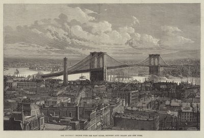 Il ponte di Brooklyn sul fiume East, tra Long Island e New York da English School