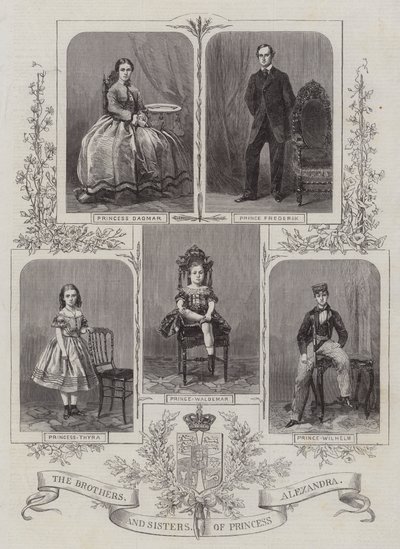 I Fratelli e le Sorelle della Principessa Alessandra (incisione) da English School