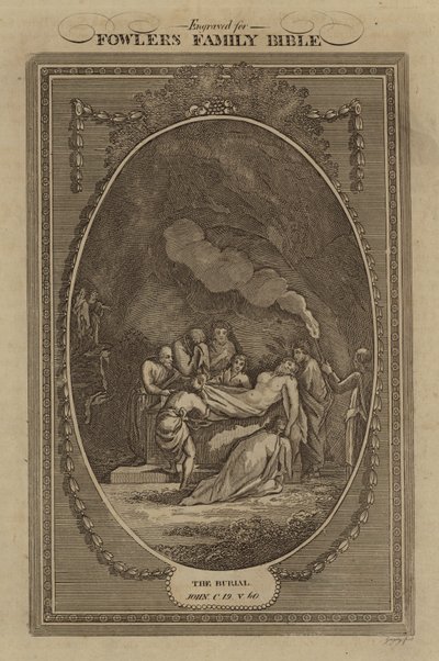 La sepoltura, Giovanni, Capitolo 19, Versetto 40 (incisione) da English School