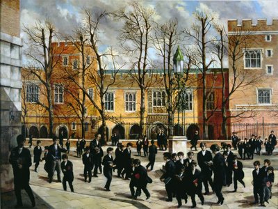 Il Roveto Ardente in cima a Common Lane, con vista sulle Nuove Scuole, Eton College, c.1935 da English School