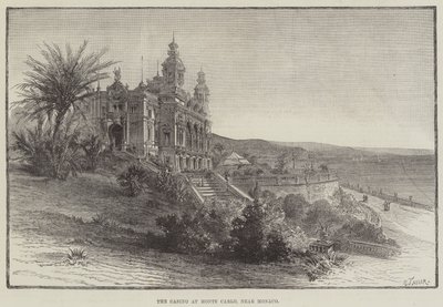 Il casinò di Monte Carlo, vicino a Monaco (incisione) da English School