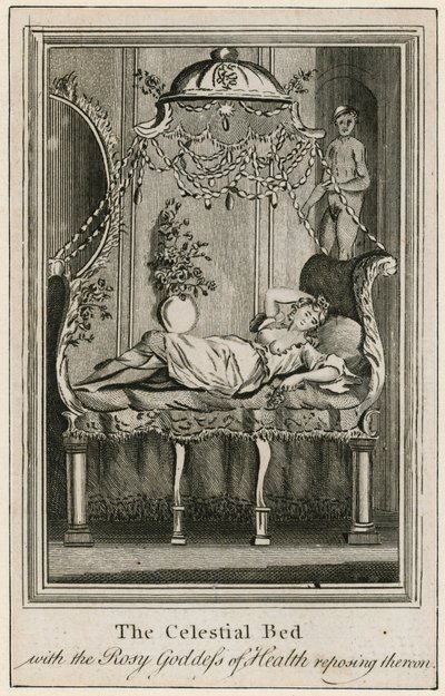 Il letto celeste, con la dea della salute rosata che vi riposa sopra da English School