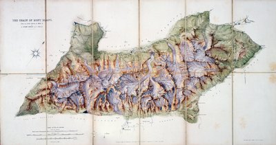 La catena del Monte Bianco, da un rilevamento effettivo nel 1863 di A. Adams Reilly, pubblicato in A Record of Mountain Adventure and Scientific Observation for the Alpine Club, 1865 da English School