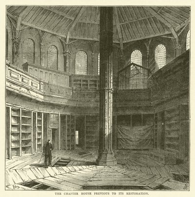 La Sala Capitolare prima del restauro da English School