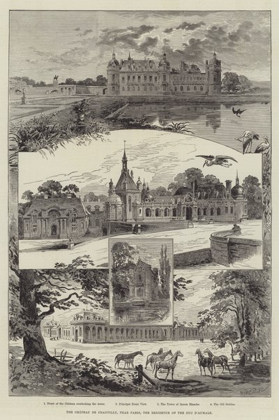 Il Castello di Chantilly, vicino a Parigi, residenza del Duca d
