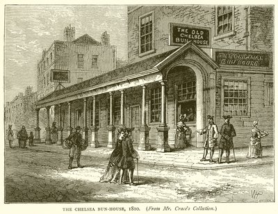 La casa dei Chelsea Bun, 1810 da English School