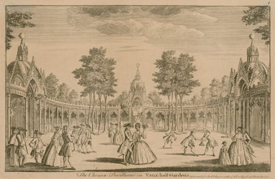 I Padiglioni cinesi nei Giardini di Vauxhall, Londra da English School