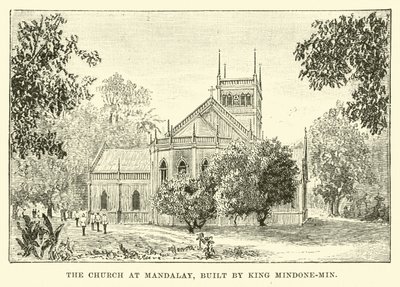 La chiesa a Mandalay, costruita dal re Mindone-Min da English School