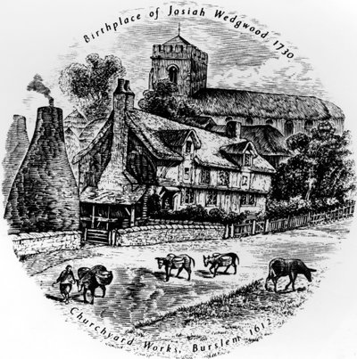 Le opere del cimitero e la Chiesa di San Giovanni, Burslem, 19° secolo da English School