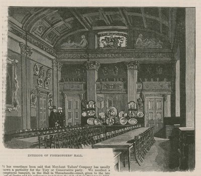 Le gilde cittadine: La compagnia dei Fishmongers: Interno della Fishmongers Hall da English School