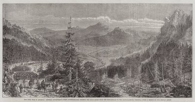La Guerra Civile in America, il Corpo del Generale Longstreet (Confederati) attraversa il Blue Ridge dallo Shenandoah al Rappahannock, Virginia (incisione) da English School