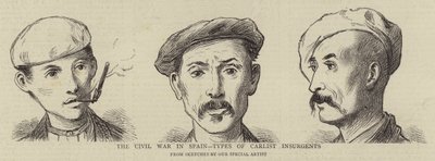 La Guerra Civile in Spagna, Tipi di Insorti Carlisti (incisione) da English School