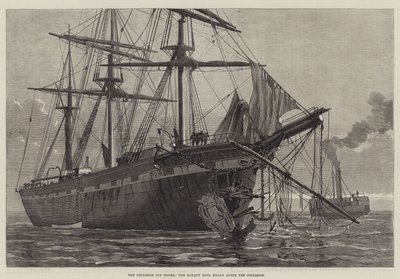 La collisione al largo di Dover, il barca Moel Eilian dopo la collisione da English School