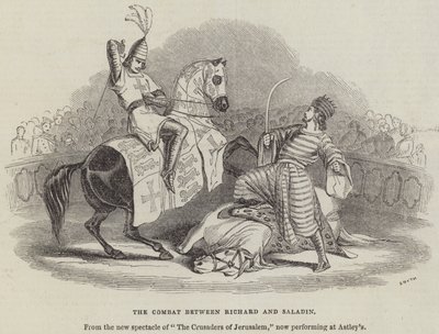 Il combattimento tra Riccardo e Saladino (incisione) da English School