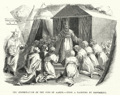 La consacrazione dei figli di Aronne (incisione) da English School