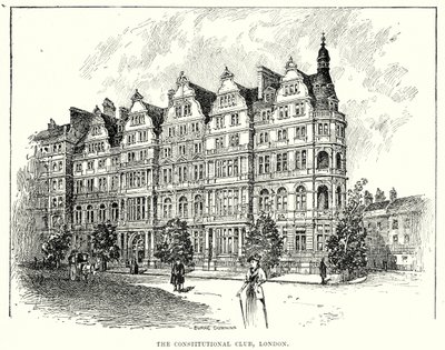 Il Constitutional Club, Londra (incisione) da English School