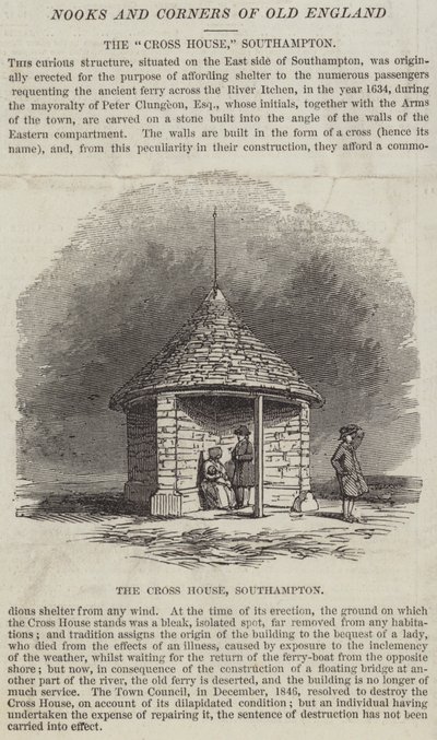 La "Cross House," Southampton (incisione) da English School