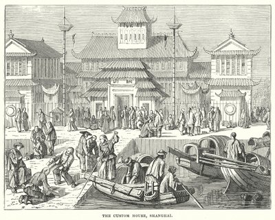 La Custom House, Shanghai (incisione) da English School