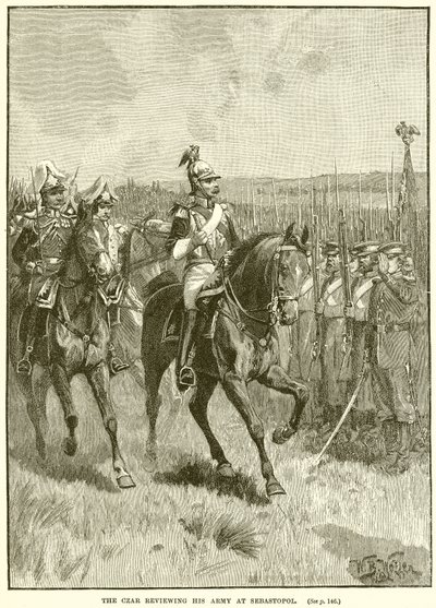 Lo zar che rivede il suo esercito a Sebastopoli da English School