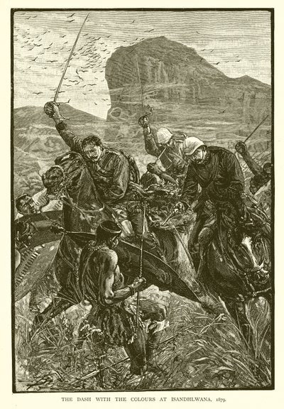 La corsa con i colori a Isandhlwana, 1879 da English School