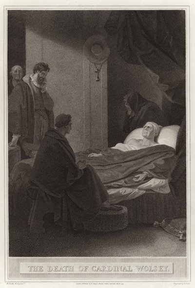 La morte del cardinale Wolsey da English School