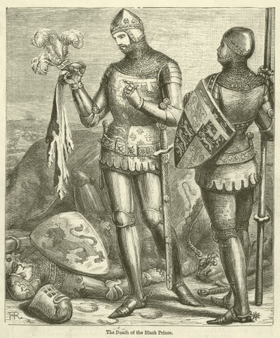 La morte del Principe Nero (incisione) da English School