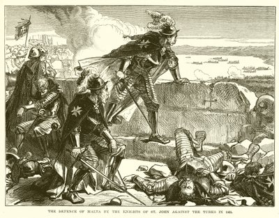 La difesa di Malta da parte dei Cavalieri di San Giovanni contro i Turchi nel 1565 da English School