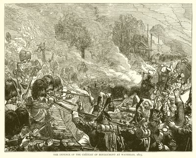 La difesa del Castello di Hougoumont a Waterloo, 1815 da English School