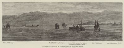La distruzione di un faro a Belfast Lough da English School