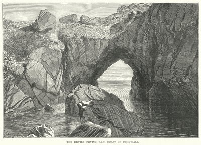La padella del diavolo Costa della Cornovaglia (incisione) da English School