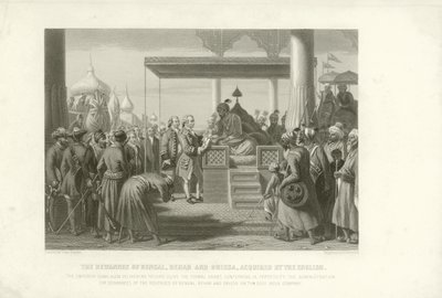 La Dewannee del Bengala, Bihar e Orissa acquisita dagli inglesi, India, 1765 da English School