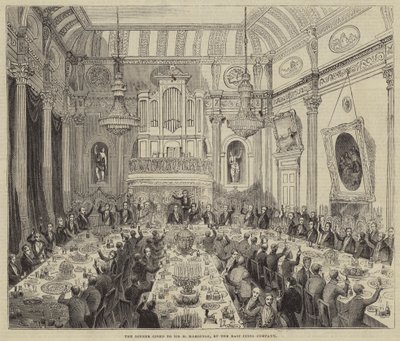 La Cena offerta a Sir H Hardinge, dalla Compagnia delle Indie Orientali (incisione) da English School