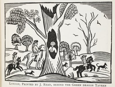 Il bambino angosciato nel bosco, o lo zio crudele, illustrazione da Chap-books del XVIII secolo di John Ashton, pub. 1882 da English School