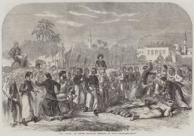 Il "Doseh," una cerimonia religiosa annuale al Cairo (incisione) da English School