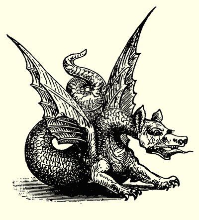 Il drago della favola (incisione) da English School