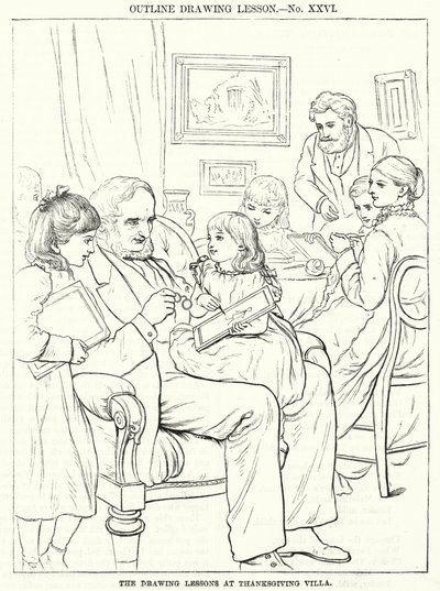 Lezioni di Disegno a Thanksgiving Villa (incisione) da English School