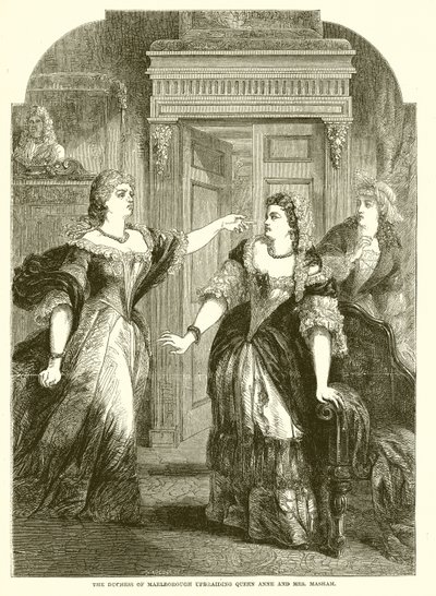 La Duchessa di Marlborough rimprovera la Regina Anna e la Signora Masham da English School