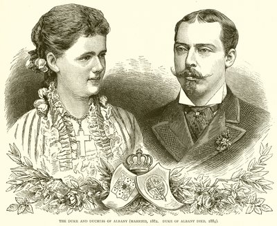 Il Duca e la Duchessa di Albany (sposati nel 1882. Il Duca di Albany è morto nel 1884) da English School
