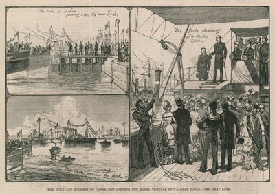 Il Duca e la Duchessa di Connaught inaugurano i Royal Victoria and Albert Docks da English School
