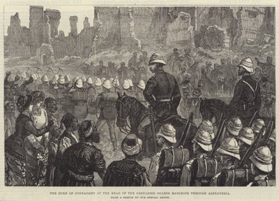 Il duca di Connaught alla testa delle Guardie Granatieri che marciano attraverso Alessandria da English School