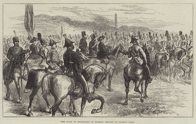 Il Duca di Edimburgo a Dublino, revisione nel Phoenix Park (incisione) da English School