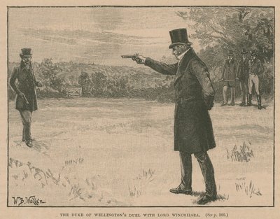 Il duello del Duca di Wellington con Lord Winchilsea da English School