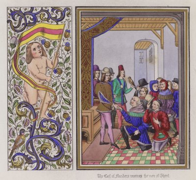 Il conte delle Fiandre riceve gli uomini di Gand da English School