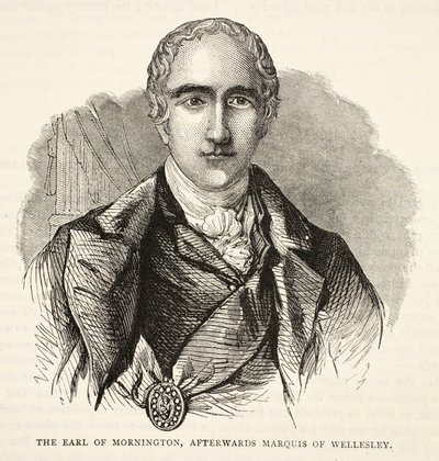 Il conte di Mornington, poi marchese di Wellesley, illustrazione da Cassells Illustrated History of India di James Grant, pub. 1879 da English School