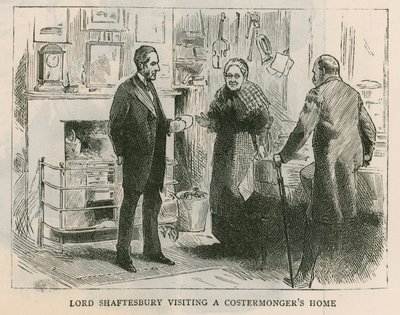 Il conte di Shaftesbury; Lord Shaftesbury visita la casa di un costermonger da English School