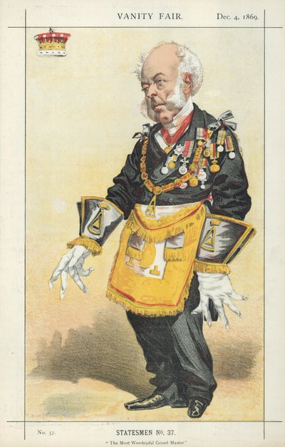 Il conte di Zetland, il gran maestro più venerabile, 4 dicembre 1869, caricatura di Vanity Fair da English School